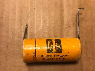 Vintage Illinois Paper Capacitor 8 Uf 450v Axial Tube Amp Cap 1950s Illini Hycap • $7