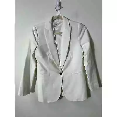 J.Crew White Linen Cotton One-Button Blazer Sz 2P • $35.10