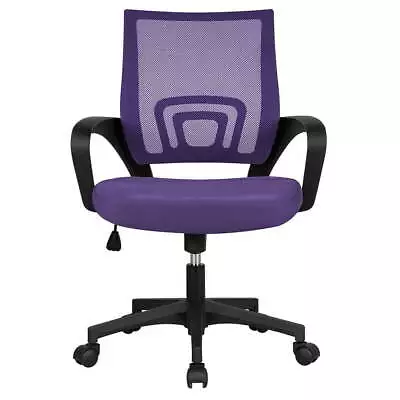 Computer Chair With Wheels Adjustable Mid Back Mesh Swivel Office Chair Purple • $57.68