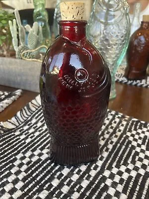 Wheaton  Doctor Fisch's Bitters  Large Fish Shape Purple Amethyst Glass Bottle • $16