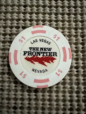 Old $1 THE NEW FRONTIER Casino Poker Chip Vintage Antique BJ Mold Las Vegas NV • $3.33