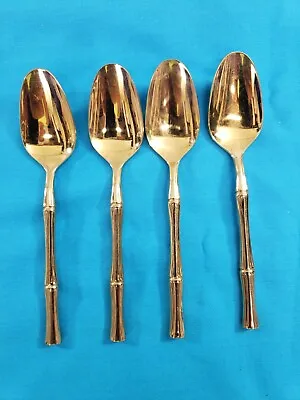 4 Supreme Gold Bamboo 6 1/4  Teaspoons By Towle Flatware • $42.99