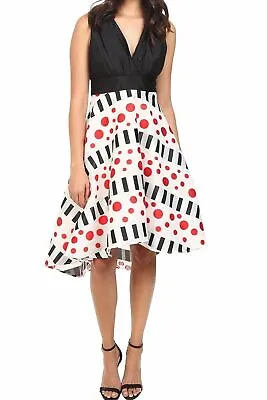 $59.95 • Buy $495. Eva By Eva Franco Womens Size 2 Libby Black Tie-Back V-Neck A-Line Dress  