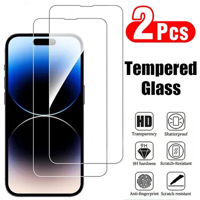 $7.89 • Buy 2X Tempered Glass Screen Protector For Apple IPhone 15 14 13 12 11 Pro 8 7 XR XS
