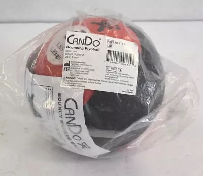 CanDo 10-3142 Bouncy Medicine Ball 4Lbs 8  Diameter Red Black Plyoball • $36.39