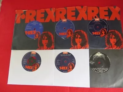 T. REX MARC BOLAN ~ 6 X UK EMI 45's - 1971 - 1973 - NO DOUBLES • £3.99