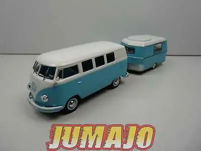 CCE204 1/43 Camping Cars Hatches IXO Gift: Volkswagen Kombi T1 + Caravan • $24.73