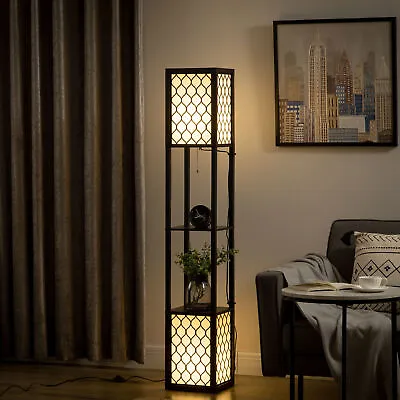 £69.99 • Buy Floor Lamp With Shelves, 2 Light, Modern Standing Lamps For Living Room Bedroom