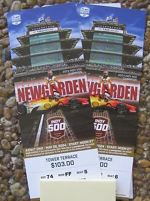 2024 Indianapolis Indy 500 Race Tickets (2) - Tower Terrace Sec. 74 Seats 5 & 6 • $216