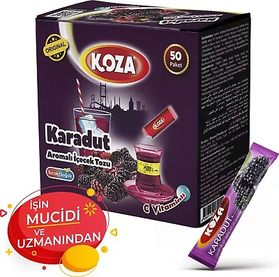  Turkish Traditional Black Mulberry Flavored Instant Tea Granulated (50 Sticks) • $19.99