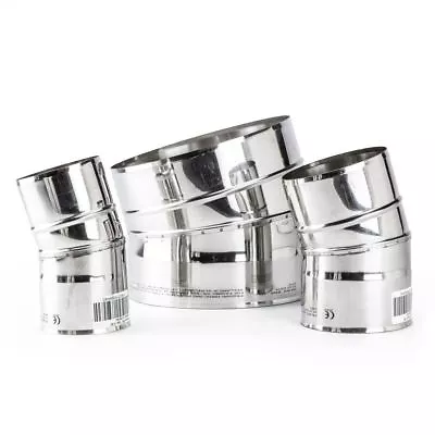 £14.45 • Buy Chimney Flue Rigid Elbow Pipe Fuel Stoves Ø80-250mm, Stainless Steel, 15º - 90º