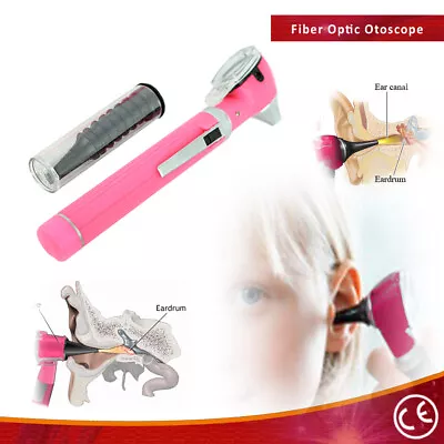 Bdeals Fiber Optic Otoscope Mini Pocket Size Kit Medical Ent Diagnostic Set Pink • $17.76