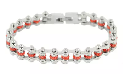 Ladies Birthstone July Bike Chain Tennis Bracelet Simulated Ruby 173 • $29.95