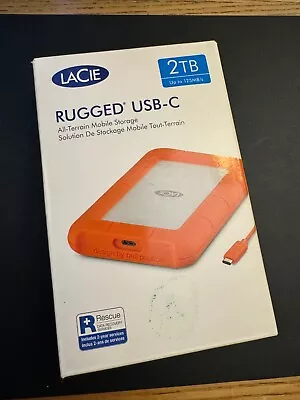 LaCie Rugged 2 TBExternal USB-C (STFR2000800) Hard Drive • $70