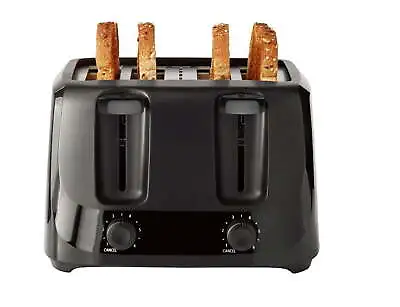Mainstays 4-Slice Toaster Black With 6 Shade Settings And Removable Crumb Tray • $19.98