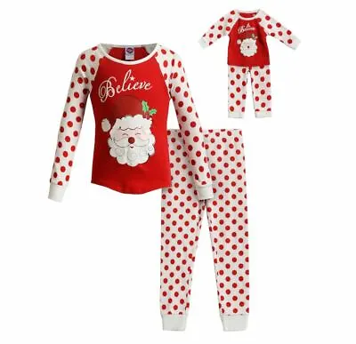 Girl 4-14 And Doll Matching Santa Christmas Dot Pajamas Fit Outfit American Girl • $25.99