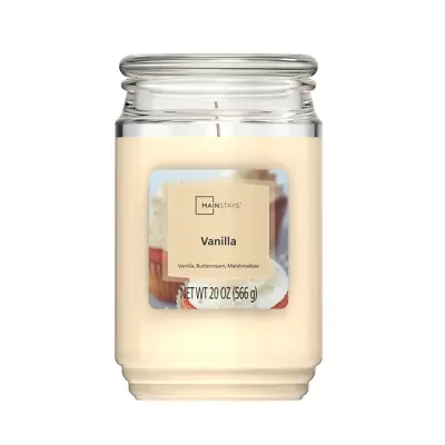 Mainstays Vanilla Scented Single-Wick Large Jar Candle 20 Oz. • $11.69