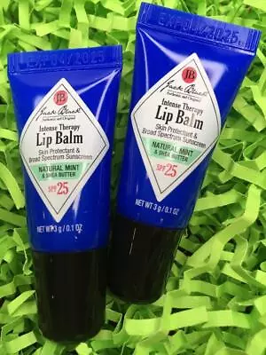 2x JACK BLACK Intense Therapy Lip Balm MINT .1oz/3mL Each Trial/Travel Size NEW • $11.44