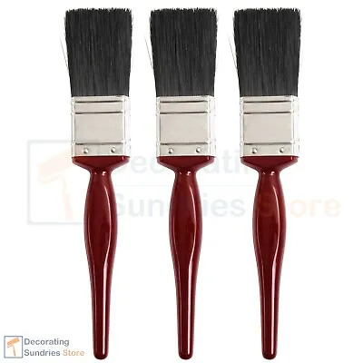 3 X 1.5 Inch Paint Brushes 1.5  | 38mm No Bristle Loss Synthetic Paint Brush Set • £5.95
