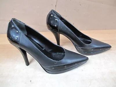 Ladies Vintage Spiga Pumps  7.5 M Studded Leather Heels Shoes • $20