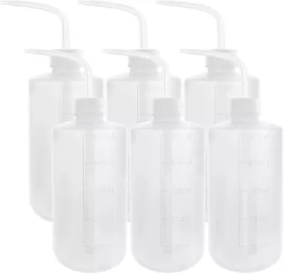 DEPEPE 6Pcs 500Ml Plastic Safety Wash Bottles Lab Squeeze Bottle LDPE Squirt Bot • $29.18