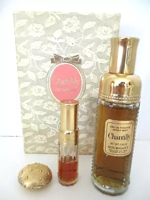 Vintage Chantilly Set 2.5oz Toilette Spray .33oz Spray Parfum Solid Perfume • $34.75