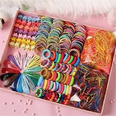 220Pcs Candy Color Hair Clips Rope Ponytail Holder Girls Kids Hair Accessories • $2.19