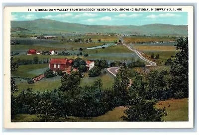 Frederick County Maryland Postcard Middletown Valley From Braddock Heights C1940 • $29.95