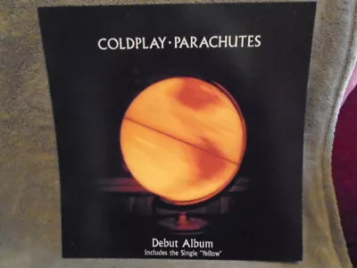 RARE PROMO Coldplay LP FLAT POSTER Parachutes 2000 Chris Martin YELLOW Sparks ! • $25.46