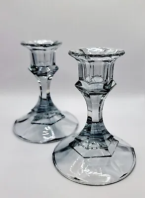 Vintage Small Clear Glass Candle Holders • $7