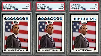 Lot Of (3) 2008 Topps Campaign 2008 #BO Barack Obama PSA 9 MINT • $10