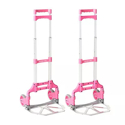 Magna Cart Personal 150 Lb. Capacity Folding Aluminum Hand Truck Pink (2 Pack) • $84.99