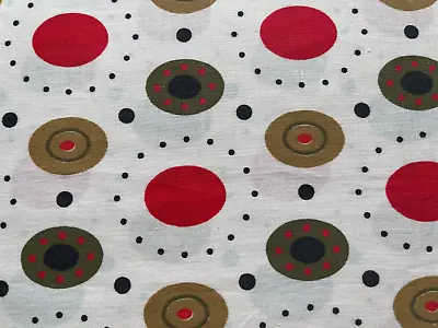 Vintage 1960s MCM Space Age Cotton Mid Century Modern Planets Fabric  36 W • $14.99