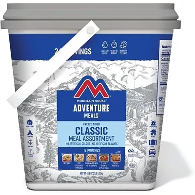 Mountain House Classic Bucket Freeze Dried Backpacking & Camping Food 24Serving✅ • $129