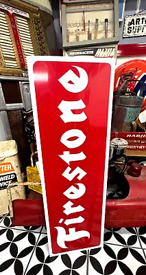 36  FIRESTONE VINTAGE Style Hand Painted Metal SIGN TIRES CAR TRUCK AUTO OIL GAS • $125
