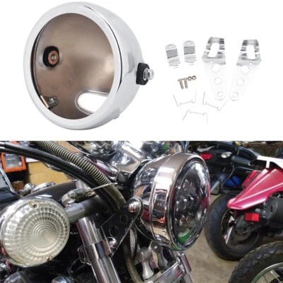 $43.99 • Buy 5.75  LED Headlight Housing Mount Bracket For Yamaha V-Star XVS 650 950 1100