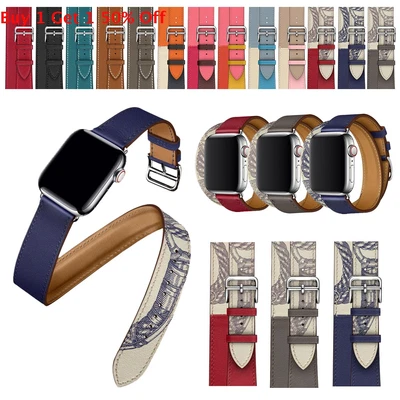 $12 • Buy IWatch Leather Single Double Tour Band Fr Apple Watch 38/42mm 40/44mm Series 5 4