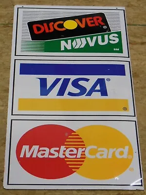 VISA MASTERCARD DISCOVER Metal CREDIT CARD Outdoor SIGN For Shop Business Retail • $52.15