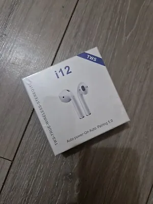 Bluetooth I12 Wireless Earphones Wireless TWS White Headphones Earbuds ❤️ • £7.99