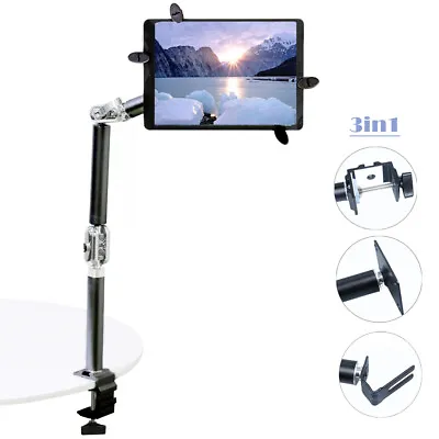 $39.93 • Buy Strong Alloy Tube Univeral Tablet Desk Mount Stand Holder Car Bed Wall Install