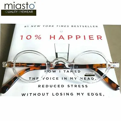 (2 Pairs/ 2 Colors) Miasto Mini Oval Round Reading Glasses +1.75~ Small & Light • $29.95