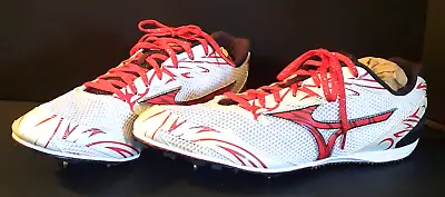 Mizuno Mens Tempo LD Track & Field Sz 13 Round Toe Running Shoes White Red Black • $29.99