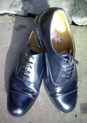 £35 • Buy Sanders County Classic Black Leather Oxford Cap Toe Shoe  RAF Officers  Size  7