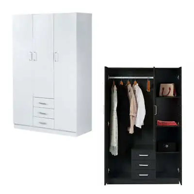 Foret Cabinet Wardrobe Clothes Rack Bedroom Storage Organiser 3 Doors 3 Drawers  • $389.99