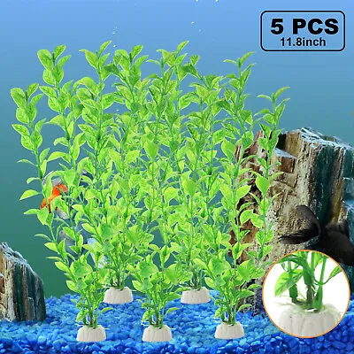 $8.48 • Buy 5pcs Artificial Aquatic Plants Ornament Fish Tank Plastic Water Grass Fake Plant