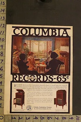 1913 Phonograph Columbia Graphophone Record Disc Double Music Instrument Ad Wg45 • $34.95