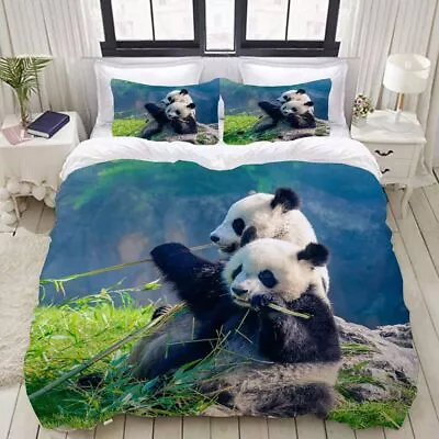 Yasida Panda Duvet Cover Cute Panda Bedding With Pillowcase Set Panda Duvet Se • £27.52