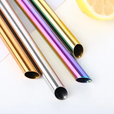 £3.96 • Buy 3Pcs Stainless Steel Boba Bubble Tea Drink Straw Wide 12mm Reusable Pointed End