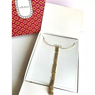 Stella & Dot Maui Versatile Necklace Gold Unique Design 2 IN 1 New • $45.65