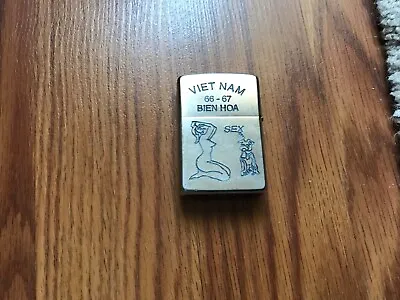 Antique Zippo Lighter At War Vietnam 66 - 67 bien Hoaengraved Both Side • $189